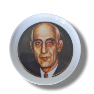 نعلبکی دیوارکوب قدیمی تصویر دکتر مصدق